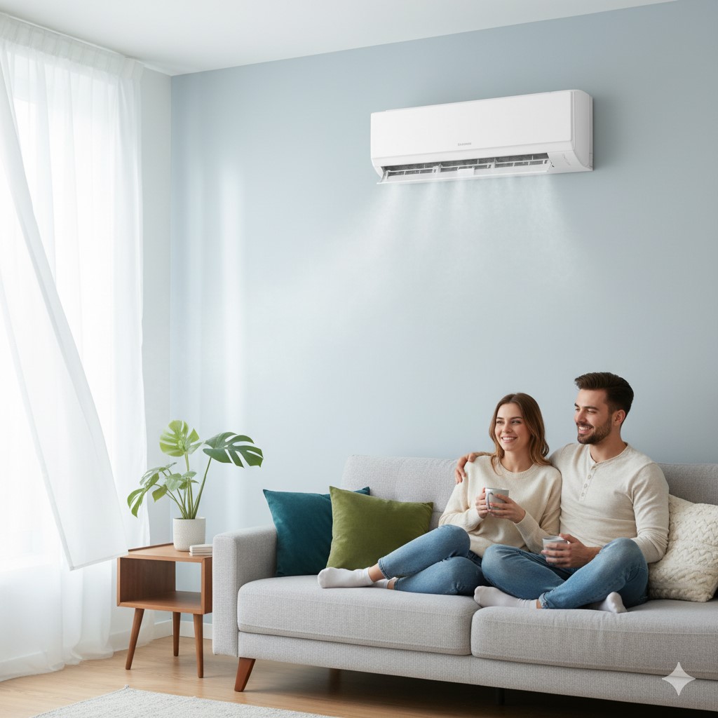 Modern AC in a clean home setting